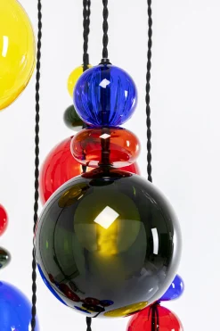 Lampa Wisząca Awangardowa Klosze Szklane Kolorowe Ø44x150 Cm