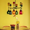 Lampa Wisząca Awangardowa Klosze Szklane Kolorowe 61x88 Cm