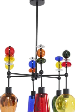 Lampa Wisząca Awangardowa Klosze Szklane Kolorowe 61x88 Cm
