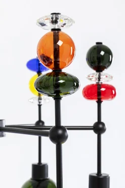 Lampa Wisząca Awangardowa Klosze Szklane Kolorowe 61x88 Cm