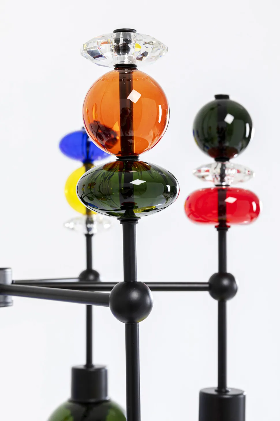Lampa Wisząca Awangardowa Klosze Szklane Kolorowe 61x88 Cm