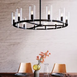 Lampa Wisząca Candel Crown Ø99 Cm Czarna - Klosze Szklane