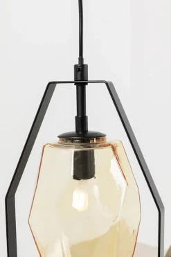 Lampa Wisząca Czarna Klosze Szklane 5xG9 110 Cm