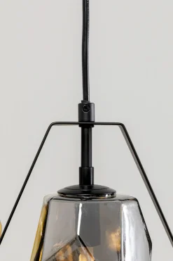 Lampa Wisząca Czarna Klosze Szklane 3xG9 67 Cm