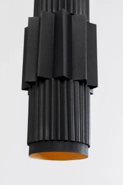 Lampa Wisząca Czarna Stalowa Tuba Ø14x60 Cm