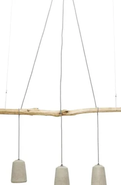Lampa Wisząca Dining 120x120 Cm Szaro-drewniana