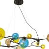 Lampa Wisząca Duża Z Kolorowymi Szklanymi Kloszami 150x150 Cm
