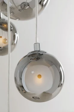 Lampa Wisząca Klosze Szklane Chromowe 12xG9 200 Cm