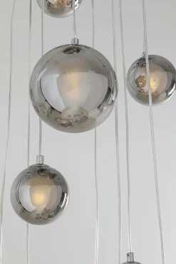 Lampa Wisząca Klosze Szklane Chromowe 12xG9 200 Cm