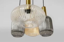 Lampa Wisząca Klosze Szklane Oprawki Złote Ø50 Cm