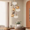 Lampa Wisząca Klosze Szklane Oprawki Złote Ø80 Cm