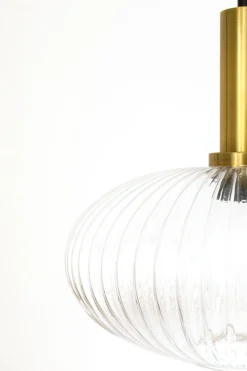 Lampa Wisząca Klosze Szklane Oprawki Złote Ø80 Cm