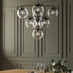 Lampa Wisząca Lasmina 91x110 Cm Czarna - Klosze Szklane