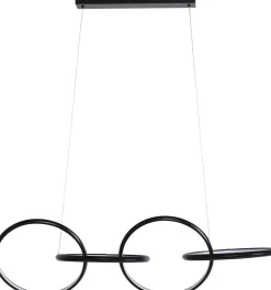 Lampa Wisząca LED Czarne Okręgi Aluminium 105 Cm
