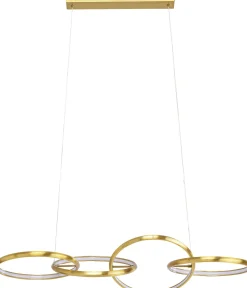 Lampa Wisząca LED Złote Okręgi Aluminium 105 Cm