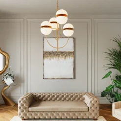 Lampa Wisząca Leisha Bunch 76x100 Cm Biało-złota