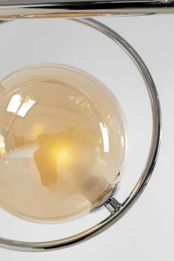 Lampa Wisząca Nad Stół Srebrna Klosze Szklane G9 110 Cm