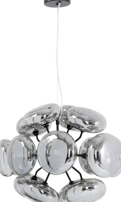 Lampa Wisząca Nowoczesna Klosze Szklane Przydymione Lustrzane 70x44 Cm