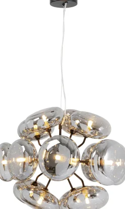 Lampa Wisząca Nowoczesna Klosze Szklane Przydymione Lustrzane 70x44 Cm
