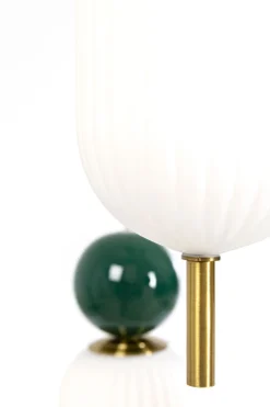 Lampa Wisząca Nowoczesna Złota Klosze Szklane Białe Ø36 Cm