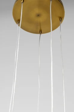 Lampa Wisząca Nowoczesna Złota Klosze Szklane Białe Ø36 Cm