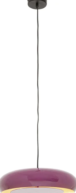 Lampa Wisząca Okrągła Fioletowa Stal Emaliowana Ø38 Cm