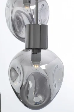 Lampa Wisząca Przydymiona 3L Stal I Szkło Ø45x160 Cm