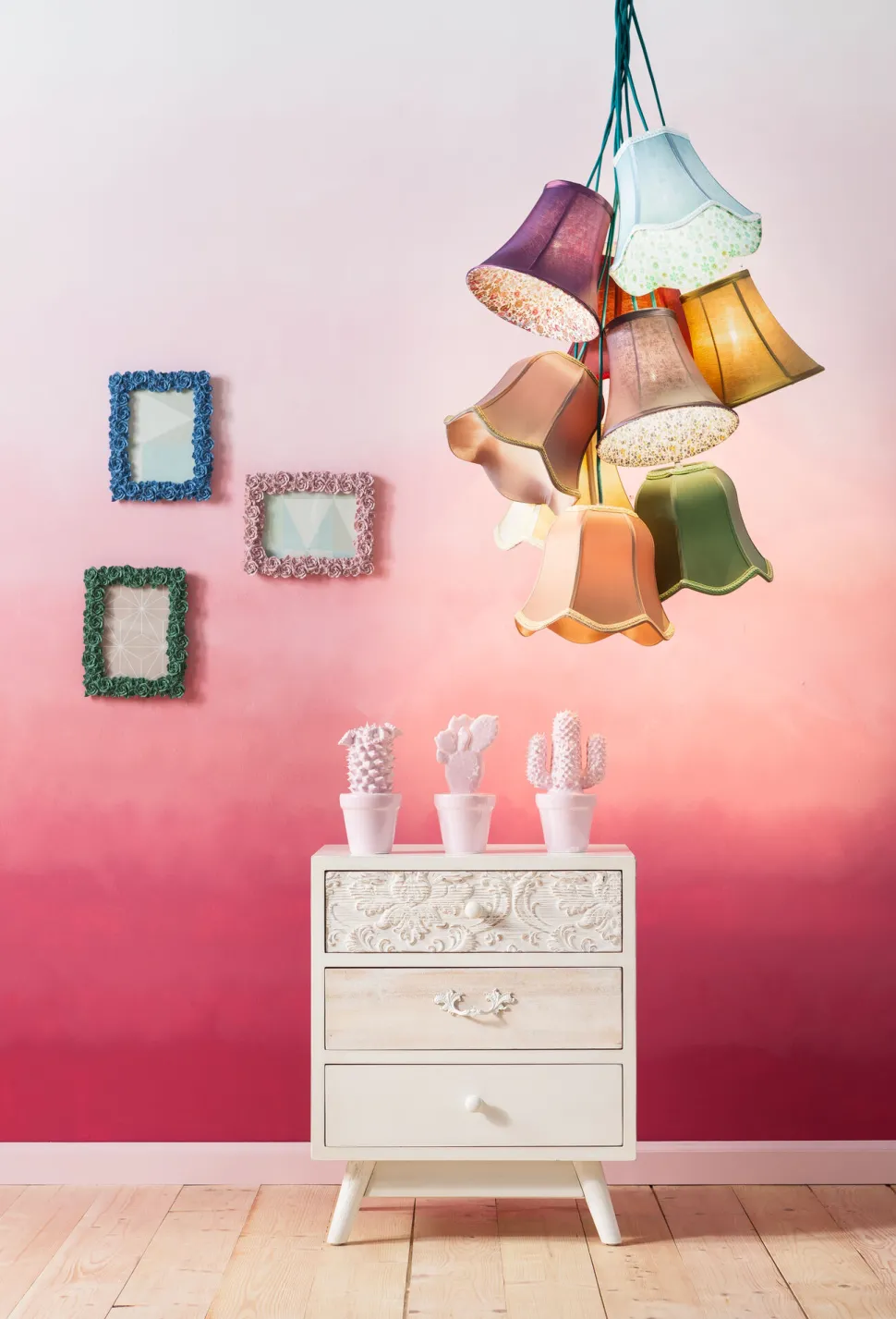 Lampa Wisząca Saloon Flowers 9L 60x110 Cm Kolorowa