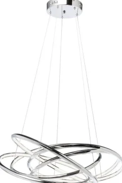 Lampa Wisząca Saturn LED 75x120 Cm Srebrna