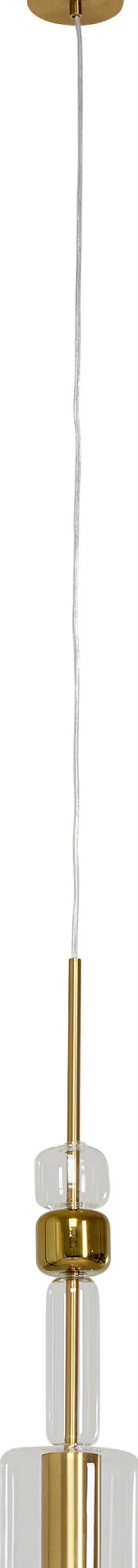 Lampa Wisząca Stal I Szkło Kolor Transparentny I Złoty Ø13x60 Cm