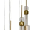 Lampa Wisząca Stal I Szkło Kolor Transparentny I Złoty Ø44x160 Cm