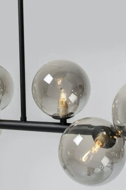 Lampa Wisząca Szklane Klosze Czarna 155x138 Cm