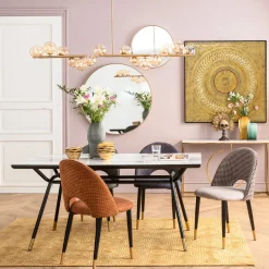 Lampa Wisząca Szklane Klosze Złota 155x138 Cm