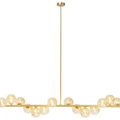 Lampa Wisząca Szklane Klosze Złota 155x138 Cm