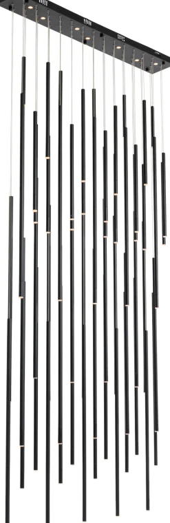Lampa Wisząca XXL LED Tuby Czarna Matowa 154x320 Cm