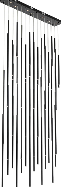 Lampa Wisząca XXL LED Tuby Czarna Matowa 154x320 Cm