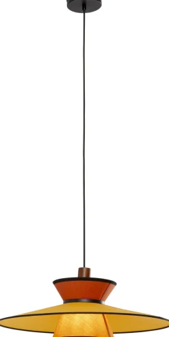 Lampa Wisząca Z Kolorowym Kloszem Podsufitka Czarna Ø55 Cm
