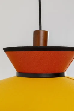 Lampa Wisząca Z Kolorowym Kloszem Podsufitka Czarna Ø55 Cm