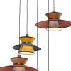 Lampa Wisząca Z Kolorowymi Kloszami Podsufitka Czarna Ø87 Cm