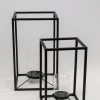 Latarenki Czarne Loft Stalowe 2-set