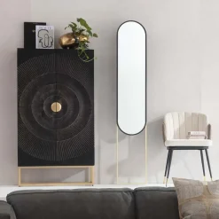 Lustro Alice 32x175 Cm Rama Czarno-złota