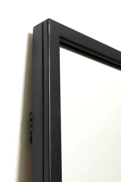 Lustro Czarne Duże Rama Stalowa Loft 90x180 Cm