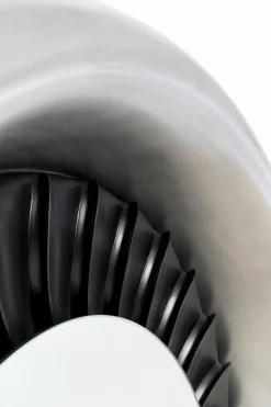 Lustro Do Salonu Duże Okrągłe Rama Aluminium I Włókno Szklane Ø119 Cm Silnik Odrzutowy