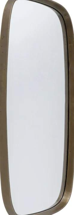Lustro Loft Rama Aluminiowa 58x122 Cm Wykończenie Mosiężne