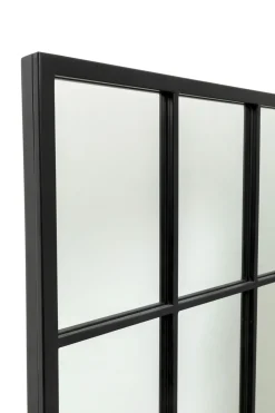 Lustro Prostokątne Czarne Odwracalne Rama Stalowa 60x140 Cm