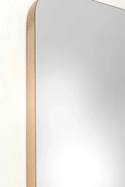 Lustro Prostokątne Do Salonu Rama Naturalna Dębowa 70x200 Cm