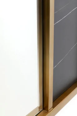 Lustro W Złotej Ramie Ceramika I Stal 120x100 Cm