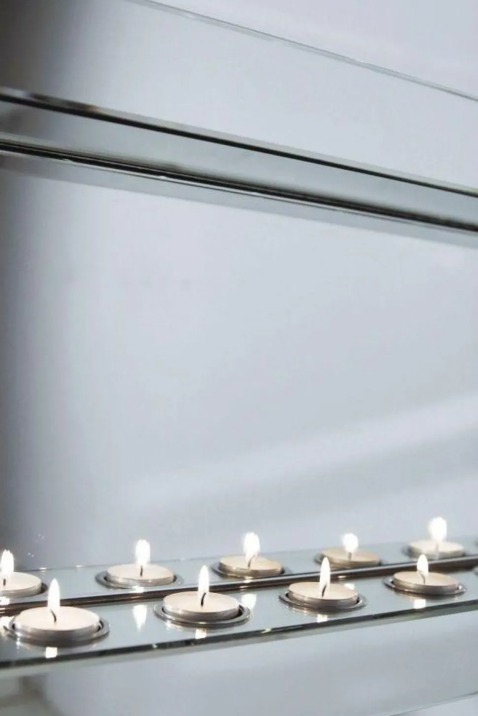 Lustro Wiszące Big Beauty Candle Light 91x35 Cm Srebrne