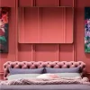 Lustro Wiszące Curve Rectangular 120x80 Cm Mosiężne