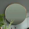 Lustro Wiszące Curve Round ∅100 Cm Mosiężne